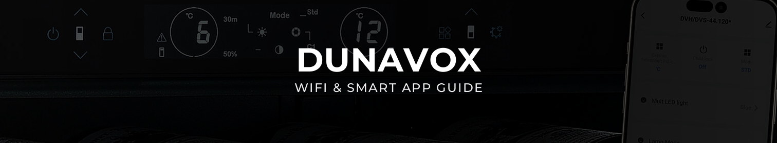 DUNAVOX WiFi wine cooler controlled from a smartphone app